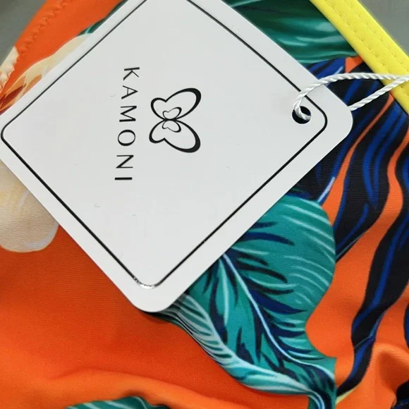 KAMONI TROPICAL PRINT TRIANGLE TOP NWT SIZE S - Picture 5 of 7